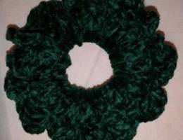 Velvet crochet hair band