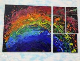 Rainmbow painting 6 frames