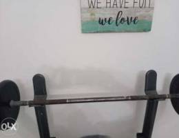 Exercise bench + 24 kg plates(5kg*2,4.5kg*...