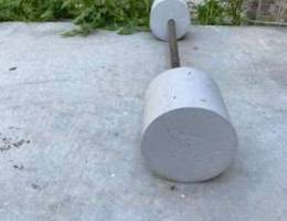 fixed concrete barbell approx 50+kgs