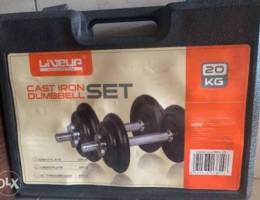 Dumbbell set 20kgs, Sony head phones, Jaww...