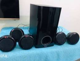 lg subwoofer with 5 pcs speaker with cable