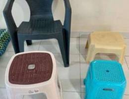 Plastic Chair and Stools