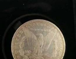 Old authentic Morgan dollar coin