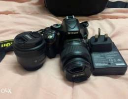 NIKON D5200 with 2 lenses (50 mm , 18-55 m...