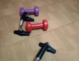 Push up stand and dumbells