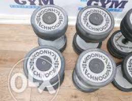 2x25kg dumbells technogym