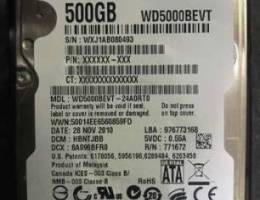 WD 500gb sata hdd for laptop