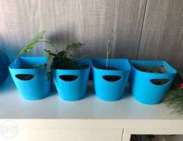 Blue Designer Flower Pots- 4 pieces