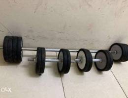 67kg barbell and dumble set for only 60 di...