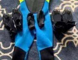 Child Wetsuit with shoes and gloves.