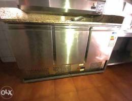 * Counter with 3 door refrigerator ( For s...