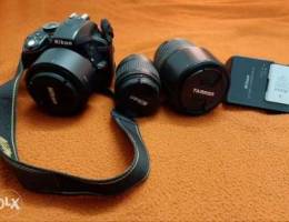 D3300camera nikon with 3 lens