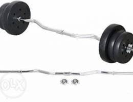 Ergonomic design Bent Barbell with 20Kg We...