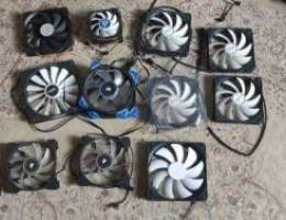 Assortment of case fans and radiator fans