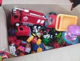 Box of car toys