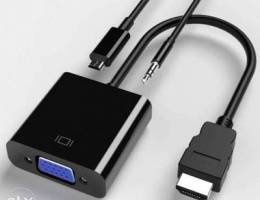 HDMI to VGA adapter with power supply opti...