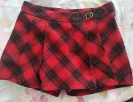 trouser skirt-red