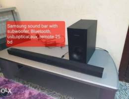 Samsung sound bar with subwoofer