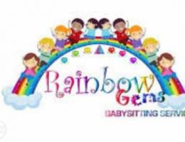 Rainbow baby sitting