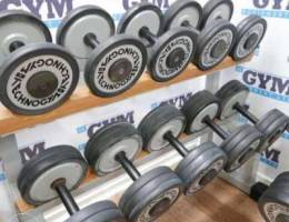 Technogym dumbbells and plates for sale