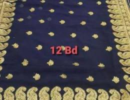 Dark blue golden disign silk sari