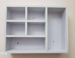 White wooden shelf