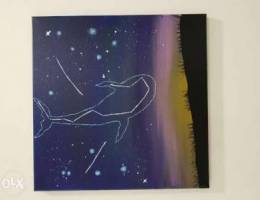 Whale constellation painting