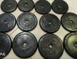 Rubber dumbbell plates