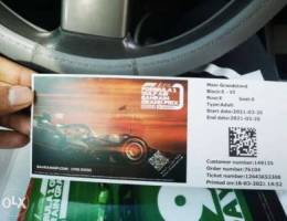 F1 ticket 3 day pass with parking