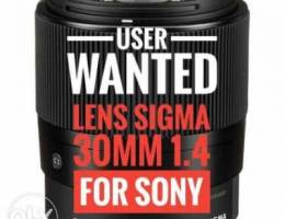 User Wanted lens sigma 30mm 1.4 for sony