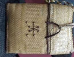 native bag made from ratan wood