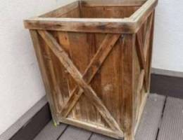 pottery barn solid wood planters