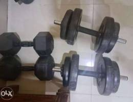 2 pair of dumbbells for sale (15kg and 8kg...