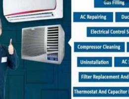 Ac service split washing and filling gas