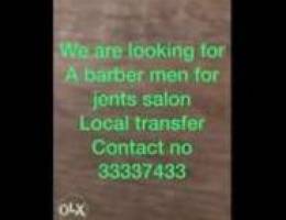 needed a barber man for gents saloon