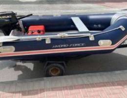 Inflatable Hydro-Force Boat with 15 HP Suz...