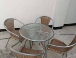 Steel table with 4 chairs