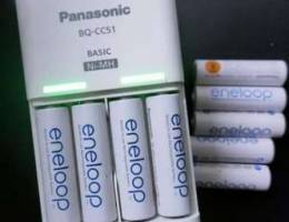 Panasonic Eneloop batteries Charger + 9 En...