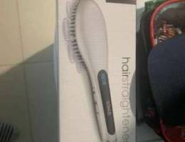 Hair straightener brush