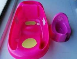 Baby bath tab and potty