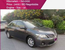 Toyota ~ Corolla ~ 2012 ~ Good Condition