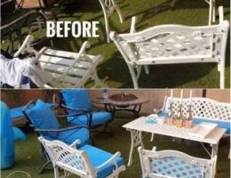 Patio furniture covers in heat/waterproof ...