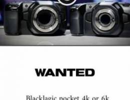 Wanted blackmagic 4k or 6k