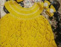 Handmade crochet baby girl dress