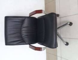 Office Chair Black Leather Almost New