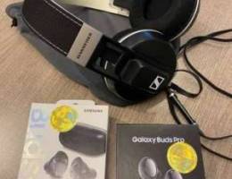 Samsung Earbuds and Sennheiser Headphone F...