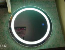 Wall mirror with LED light