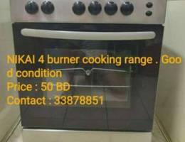 Nikai 4 burner cooking range