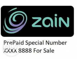 Zain Special Number with last 4 digits 888...